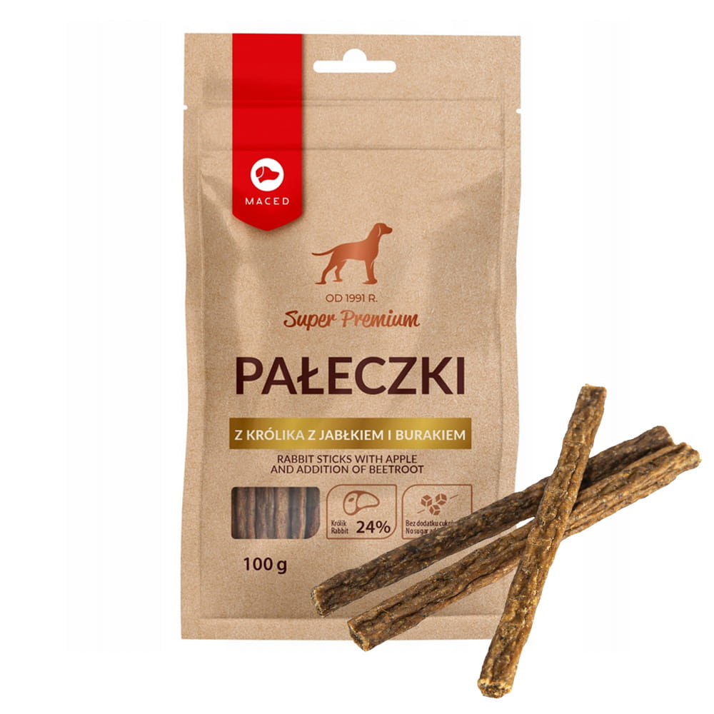 Maced Przysmak dla Psa Pałeczki z Królika z Jabłkiem i Burakiem 2x100g